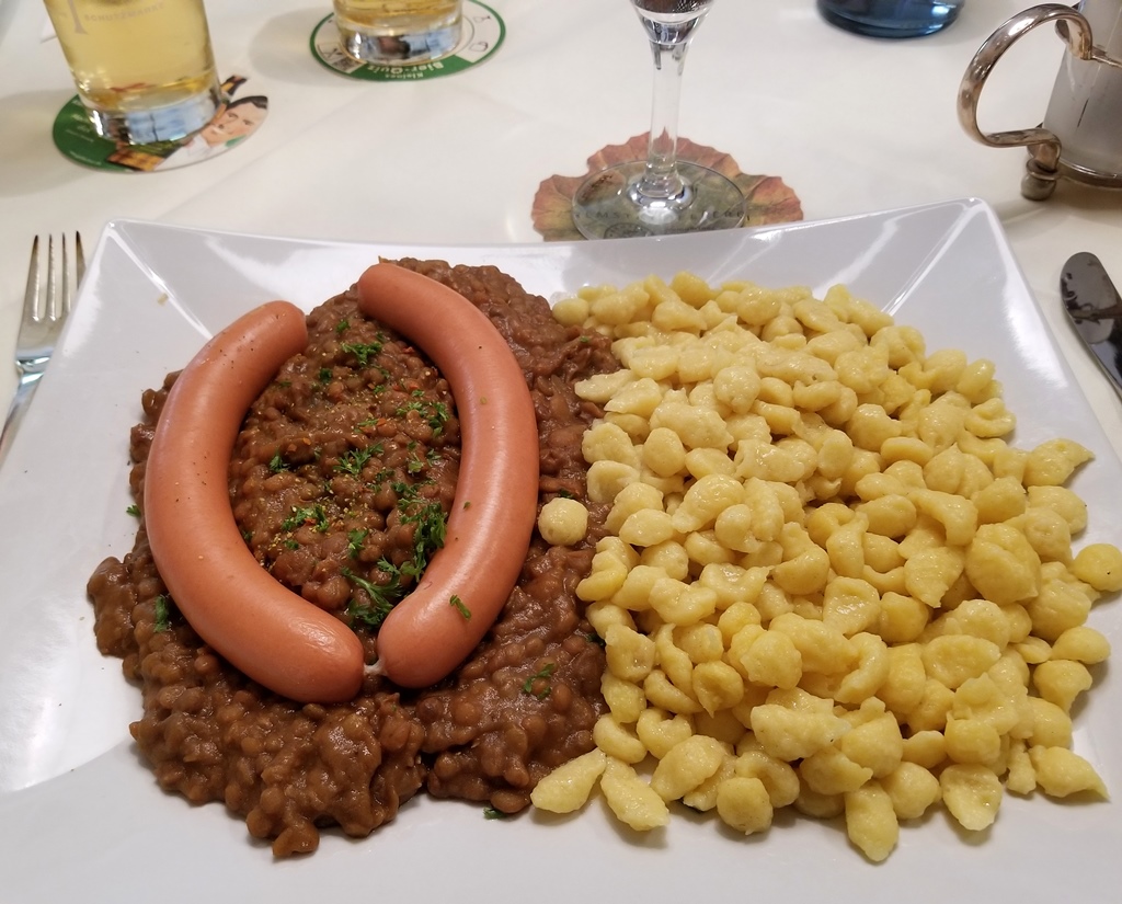 Sausage, Beans and Spaetzle
